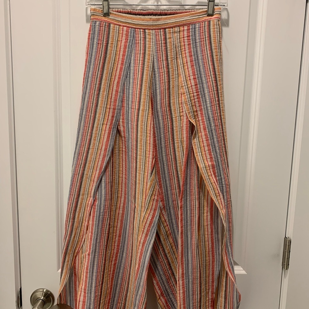 Anthropologie Pastel Striped Wide Leg Pants - Picture 6 of 7